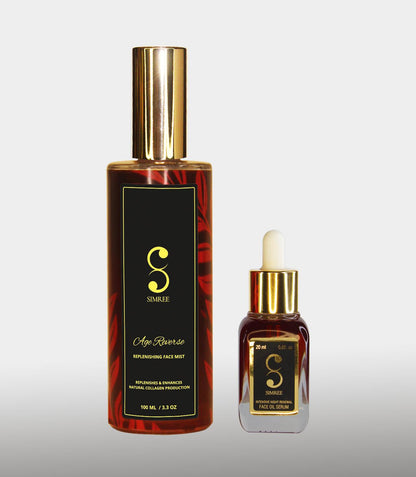 AGE REVERSE ( PM ) ROUTINE FACE MIST + INTENSIVE NIGHT RENEWAL FACE OIL SERUM - SIMREE