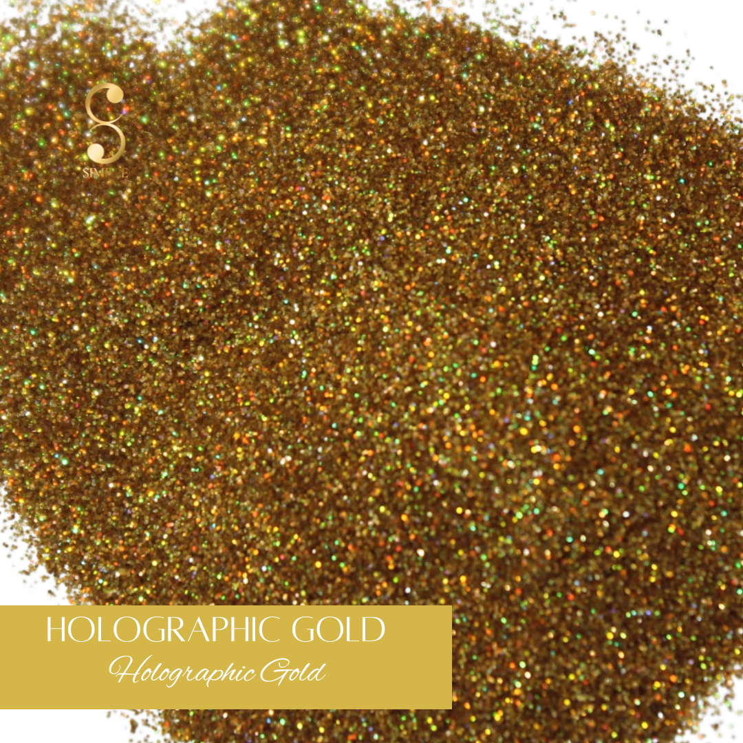 4d holographic gold glitter